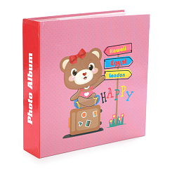 Фотоальбом 200ф 10X15cм, бум.карм.цвет.с мемо, клеевой пер-т