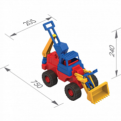 Арт.431606 Трактор "Носорог" с ковшом 24х20,5х75см