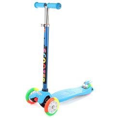 Самокат 4- колесный 120 мм. PU со светом, в асс.