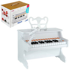 Пианино на бат., 25 клавиш, с микрофон., бел., 43-27-32 см, в кор.
