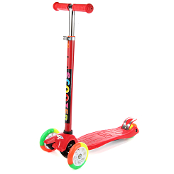 Самокат 4- колесный 120 мм. PU со светом, в асс.