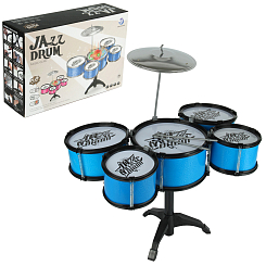 Барабанная установка (5 барабанов:диам 14 см, 18 см  и 22 см) "Концерт" , со светом, в ассорт, в кор