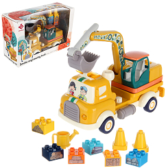 Развивающая игрушка "Машина-конструтор Стройка", с паром, на бат., в кор.