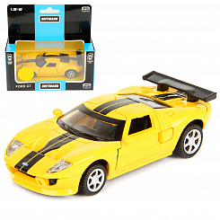 Машина металлическая 1:40 Ford GT. Дв.Откр., цв.желт., инерц.