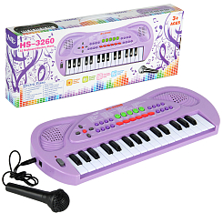 Синтезатор  электронный на бат. 32 клавиш.,  с микроф, 43.5х5.5х16.5 см.