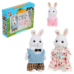 Набор кукол "Семья зайчиков", 19х4,5х15 см, кор.
