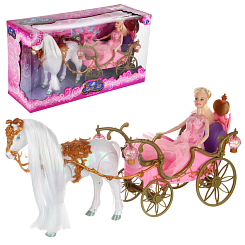 Карета  с лошадью, принцесса, со зв., 56,5х20х30 , кор.