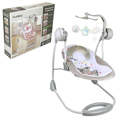 Электрокачели-шезлонг детские "Сладкие сны"  сер.,3 режима, 3 игрушки, муз. ,в кор.