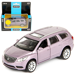 Машина металлическая 1:43 Buick Enclave. Дв.Откр., цв.сереб., инерц.