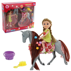 Кукла Нини "Наездница розового пони", 15см