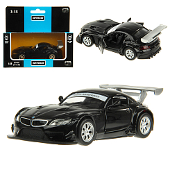 Машина металлическая 1:38 BMW Z4 GT3. Дв.Откр., цв.черн., инерц.