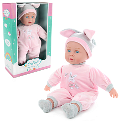Пупс мягконаб., озвуч. (рус.) "Зайчонок", 40 см