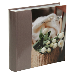 Фотоальбом 200ф 10X15см, бум.карм.с мемо, книжн. пер-т
