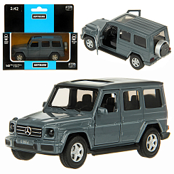 Машина металлическая 1:42 Mercedes-Benz G350d. Двери откр., цв. сер, инерция