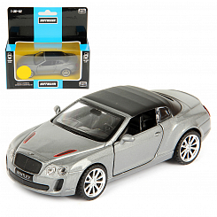 Машина металлическая 1:43 Bentley Continental Supersports Convertible ISR. Дв.Откр., цв.сер., инерц.