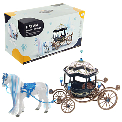 Карета с лошадью "Магия" на бат., 47,5х22х25,5 см, кор.