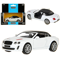 Машина металлическая 1:43 Bentley Continental Supersports Convertible ISR. дв.откр., цв.белый., инер