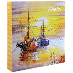 Фотоальбом 400ф 10X15см, ПП карм, пер-т 3-кольца, 3D эффект