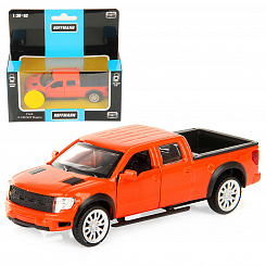 Машина металлическая 1:52 Ford F-150 SVT Raptor. Дв.Откр., цв.оранж., инерц.