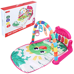 Развивающий коврик детский "Динозаврик" свет, звук, 1 дуга, 5 игрушек, в кор, 50-33-7,5 см, в ассорт
