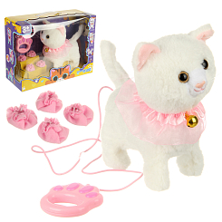 Кошечка интерактивная:ходит, мяукает,кивает головой,виляет хвостом, кор.