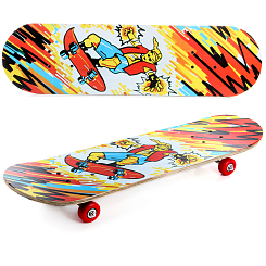 Скейтборд деревянный 70*20 СМ, колеса PVC  в асс.