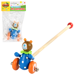 Деревянная игрушка "Каталка на палочке" в ассортименте