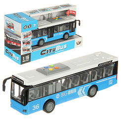 Автобус фрикционный со светом и звуком 32х11х16.5 см.