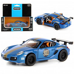 Машина металлическая  Porsche Cayman (987) Race Version  1:32, звук/свет, двери откр.,инерц