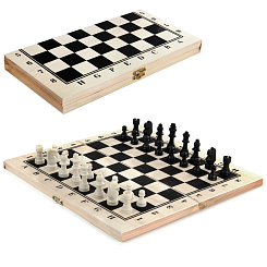 Настольная игра Шахматы деревянные, 29х3х14,5, кор.