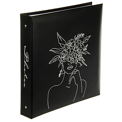 Фотоальбом 400ф 10X15см, ПП карм., пер-т 3-кольца