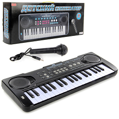 Синтезатор электронный на бат., 37 клавиш, микрофон, 60*9*24 см
