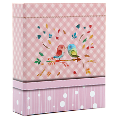 Фотоальбом 100ф 10X15см, бум.карм.с мемо, клеевой пер-т