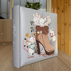 Фотоальбом 200ф 10X15см, бум.карм.с мемо, книжн. пер-т