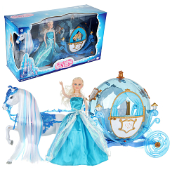 Карета  с лошадью, принцесса, со св. и зв.