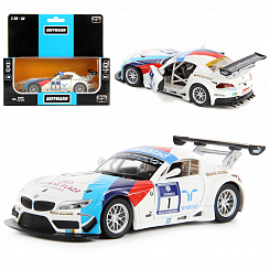 Машина металлическая  BMW Z4 GT3 1:32, звук/свет, двери откр.,инерц