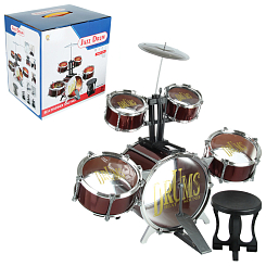 Барабанная установка,(5 барабанов: диам.15 см,22 см, 31 см) "Хит", в кор.