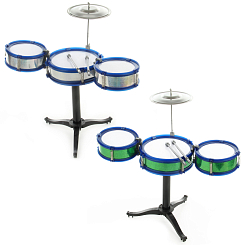 Барабанная установка (3 барабана: диам 11,5 см, 15,5 см) "Мерцание", в кор,, в ассорт.