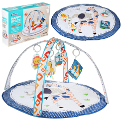 Развивающий коврик детский "Жираф", 2 дуги, диам. 76 см, 4 игрушки, в коробке