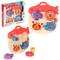 Развивающая игрушка "Сортер Водный мир" розов, на бат, свет/звук, 26-24-6 см, в кор.