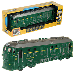 Поезд 1:14, фрикция, со св. и зв., проекция, с паром, зеленый, в кор