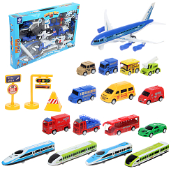 Набор машинок "Поезда" 44.8х5.2х28.2 см.