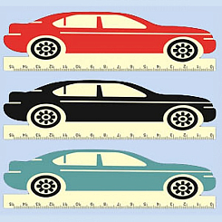 Арт.89615 Линейка Машина деревянная 15см в ПВХ упаковке в асс.