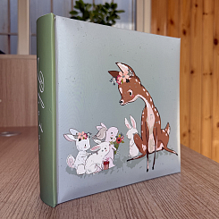 Фотоальбом 200ф 10X15см, бум.карм.с мемо, книжн. пер-т