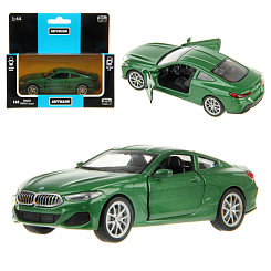 Машина металлическая 1:44 BMW M850i двери откр., цв. зеленый, инерция