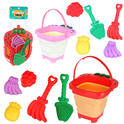 Песочный набор со складным ведром "Клубника"
