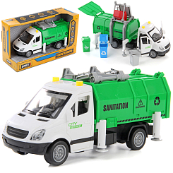 Спецтехника мусоровоз, фрикция, со св. и зв., зеленый