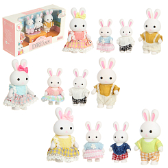Набор кукол "Семья зайчиков", 23х7х12 см, кор.