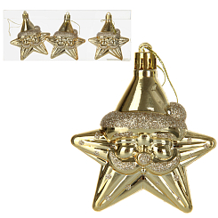 Н-р елочных украшений "Звёзды" 7х8см, 3шт