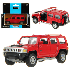 Машина металлическая 1:43 Hummer H3. дв.откр., цв. красн., инерц.